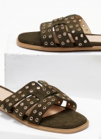 Σανδάλια suede με στρογγυλά τρουκς ERYNN