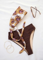 Σετ bandeau bikini με corset slip