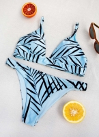 Σετ bikini με σχέδιο φύλλα