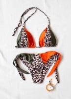 Σετ brazilian bikini με animal print