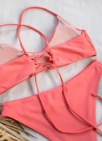 Σετ high leg bikini με σούρες