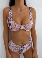 Σετ μπικίνι corset με animnal print