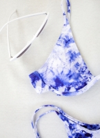 Σετ μπικίνι tie dye high leg με μπανέλα