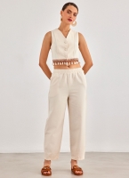 Σετ ρούχων λινό με boho γιλέκο