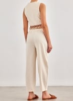 Σετ ρούχων λινό με boho γιλέκο