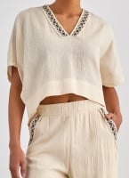 Σετ ρούχων λινό με boho σχέδιο