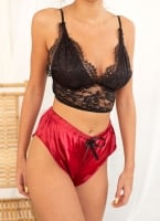 Babydoll σατέν με bralette δαντέλα