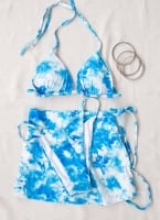 Σετ tie dye bikini με δετό παρεό