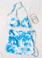 Σετ tie dye bikini με δετό παρεό