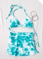 Σετ tie dye bikini με δετό παρεό