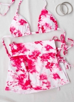 Σετ tie dye bikini με δετό παρεό