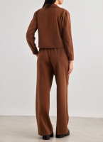 Σετ wide leg παντελόνι με crop πουκάμισο