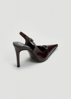 Γόβες slingback μυτερές  λουστρίνι TFP