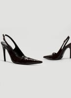 Γόβες slingback μυτερές  λουστρίνι TFP