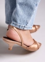 Slingback σατέν γόβες με φιόγκο CORINA