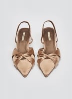 Slingback σατέν γόβες με φιόγκο CORINA