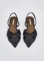 Slingback σατέν γόβες με φιόγκο CORINA