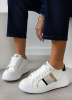 Sneakers flatforms με glitter