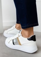 Sneakers flatforms με glitter