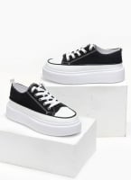 Sneakers πάνινα με ψηλή σόλα