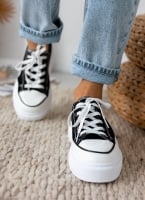 Sneakers πάνινα με ψηλή σόλα