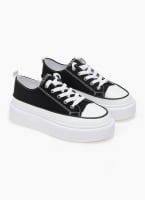 Sneakers πάνινα με ψηλή σόλα