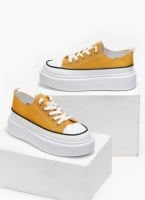 Sneakers πάνινα με ψηλή σόλα