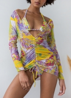 Three pieces bikini set tropical