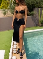 Three pieces bikini strapless