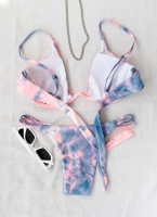 Tie dye bikini με μπανέλα