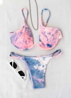 Tie dye bikini με μπανέλα