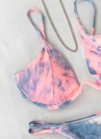 Tie dye bikini με μπανέλα