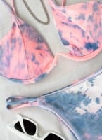 Tie dye bikini με μπανέλα