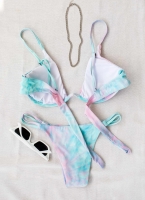 Tie dye bikini με μπανέλα
