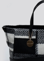Τσάντα shopper με ύφασμα και print