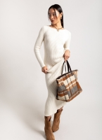 Τσάντα shopper με ύφασμα και print 