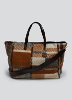 Τσάντα shopper με ύφασμα και print 