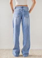 Τζιν wide leg με ασύμμετρη μέση