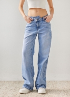 Τζιν wide leg με ασύμμετρη μέση