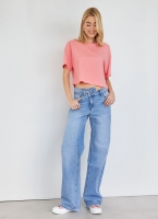 Τζιν wide leg με ασύμμετρη μέση