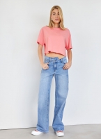 Τζιν wide leg με ασύμμετρη μέση