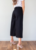 Παντελόνι τζίν zip culotte ψηλόμεσο