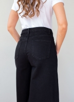 Παντελόνι τζίν zip culotte ψηλόμεσο