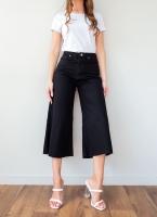 Παντελόνι τζίν zip culotte ψηλόμεσο