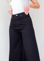 Παντελόνι τζίν zip culotte ψηλόμεσο