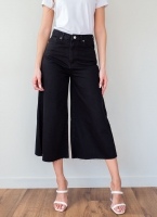 Παντελόνι τζίν zip culotte ψηλόμεσο