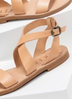 Σανδάλια δερμάτινα με crossover μπαρέτα Iris Sandals