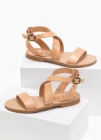 Σανδάλια δερμάτινα με crossover μπαρέτα Iris Sandals
