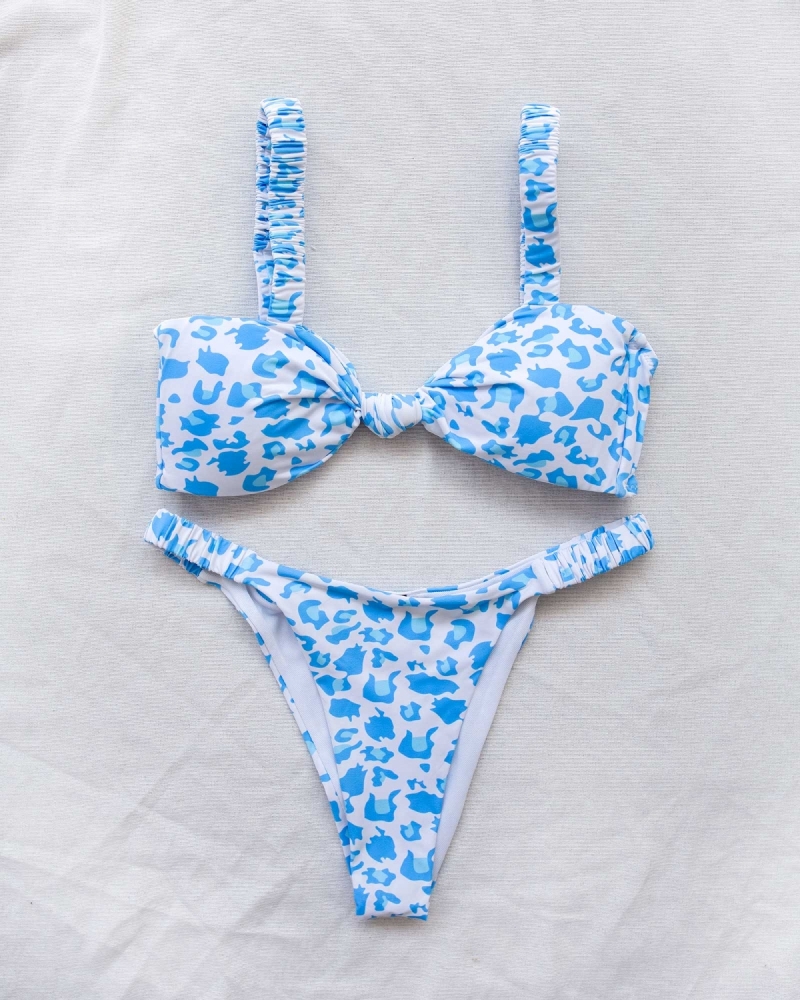 Animal print bikini με κόμπο