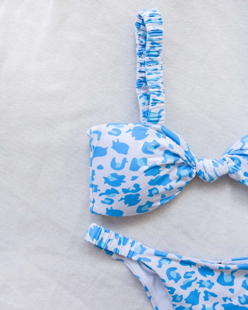 Animal print bikini με κόμπο